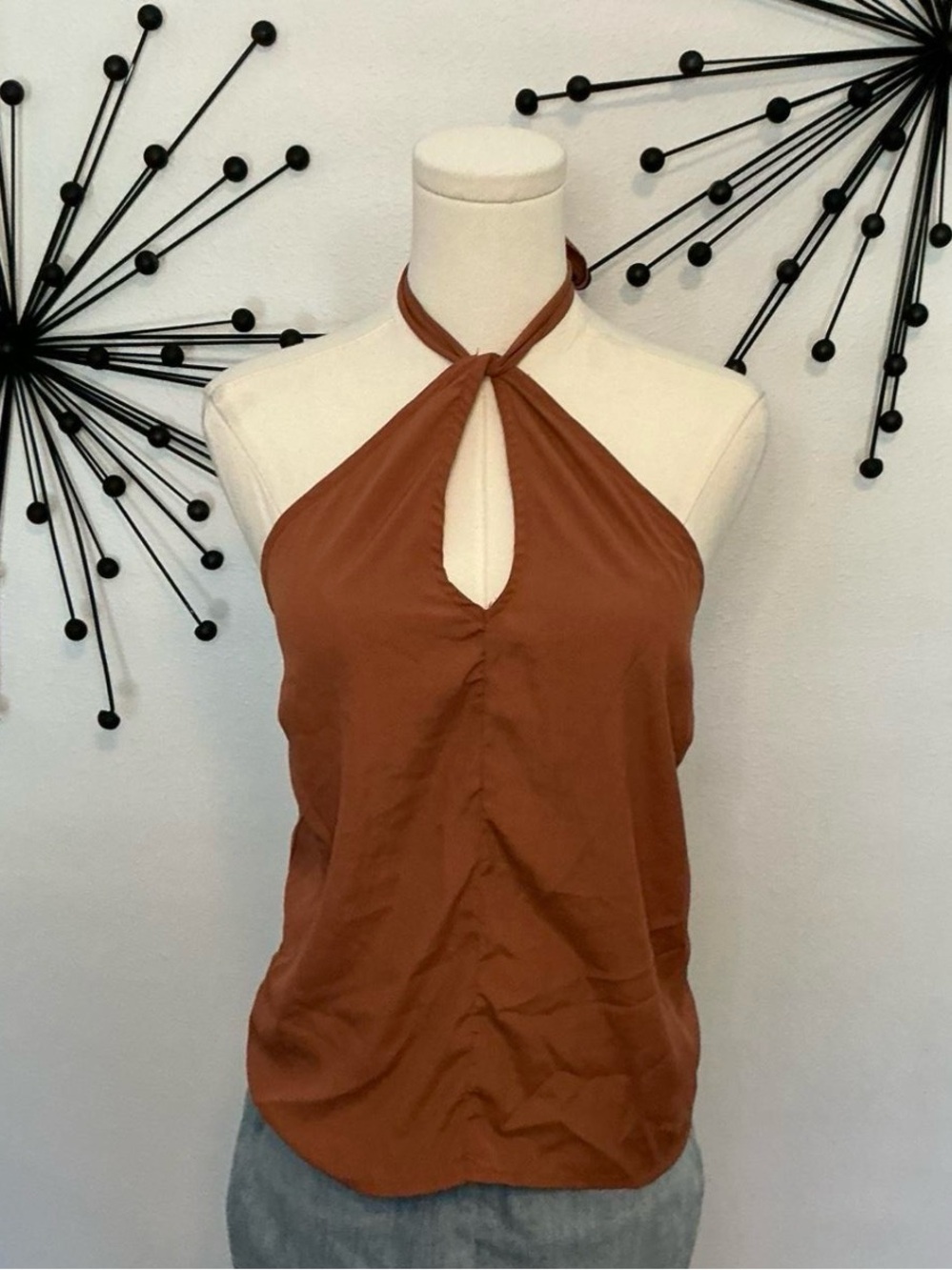 Rust Halter Keyhole Women's Top